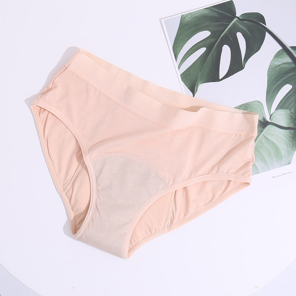 Bamboo Fiber Period Panties 1 to 10 - Apricot - Ecoimpakt
